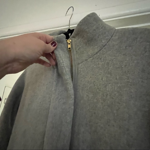 JCrew light grey cocoon coat - Picture 5 of 9